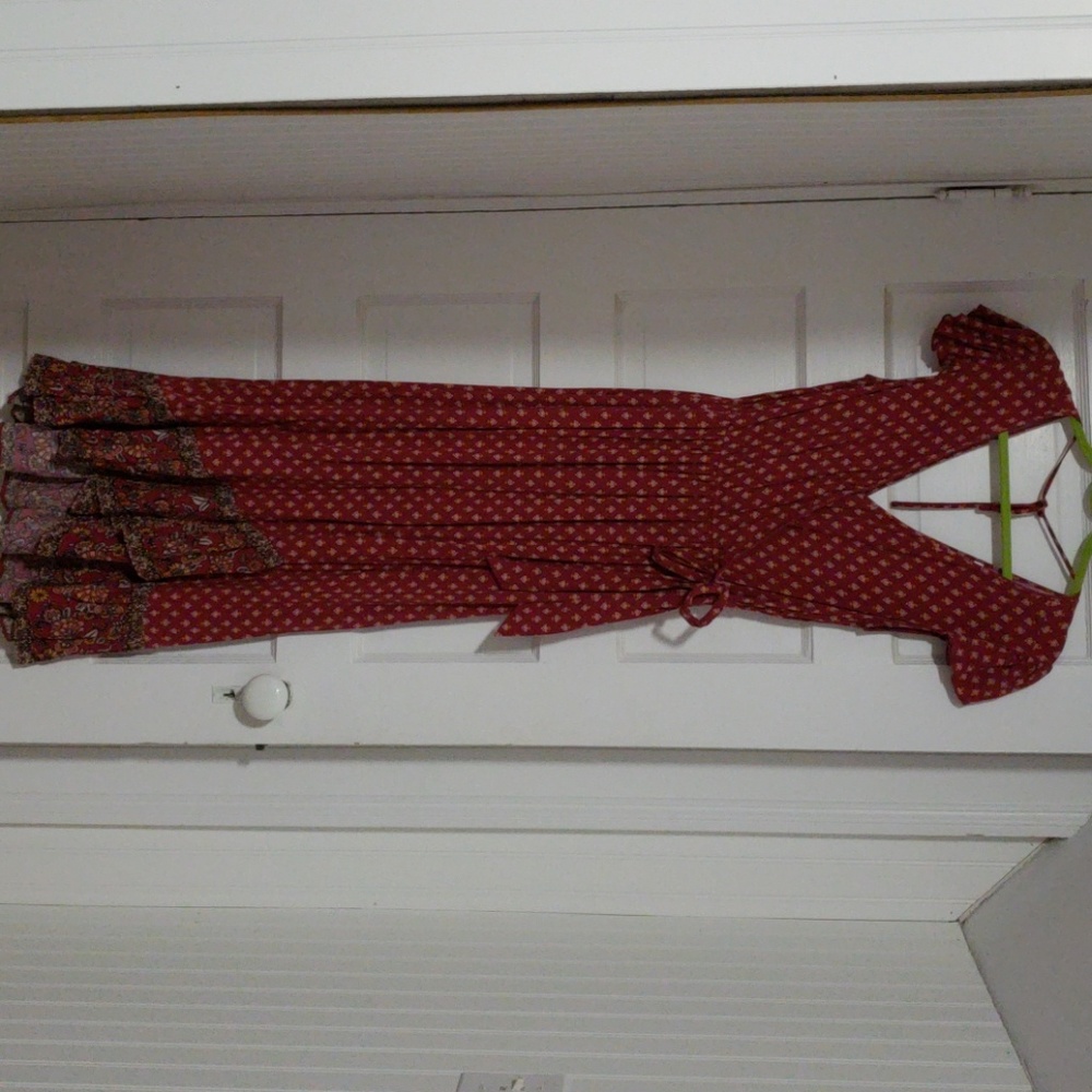 Bohemian wrap floor length dress